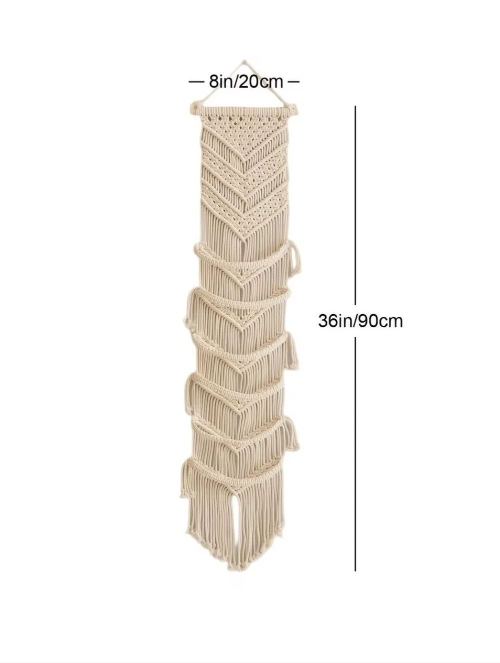 Baseball Cap holder; Boho Macramé Wall Hanging - Cream Fringe Tapestry